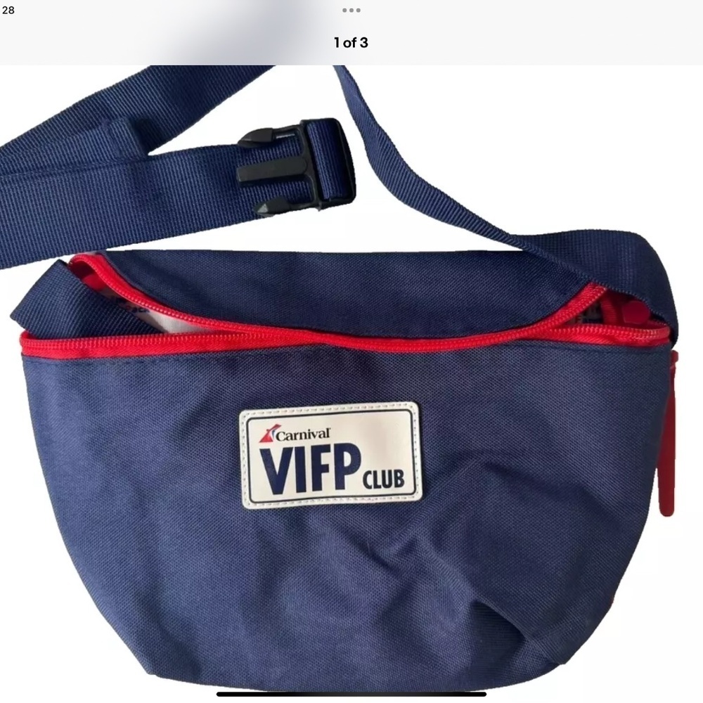 Carnival Cruise VIFP past guest gift - blue fanny pack / belt bag New in package - Picture 2 of 9